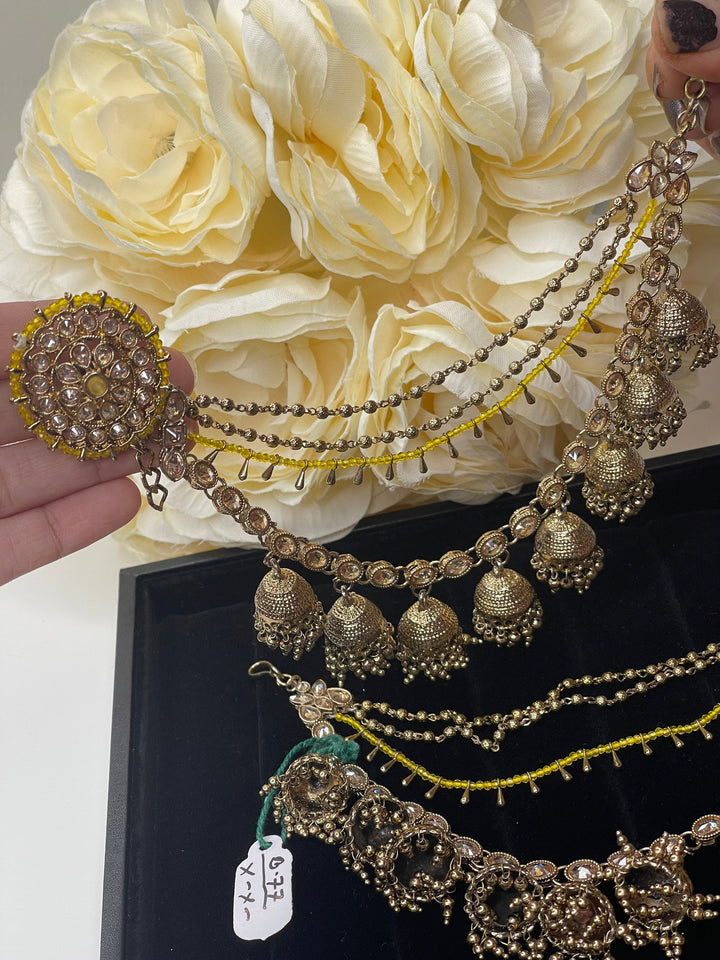Bollywood/Pakistani/Indian Bahubali Earrings Tikka set Elegant Set