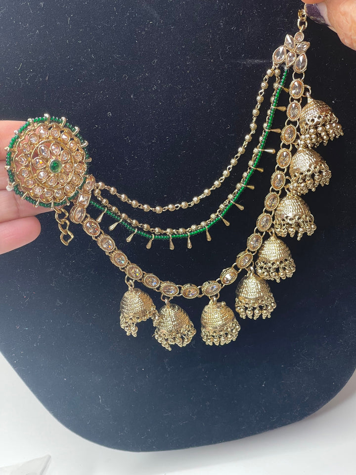 Bollywood/Pakistani/Indian Bahubali Earrings Tikka set Elegant Set