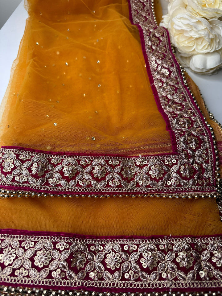 Traditional Embroidered Bridal Work Dupatta