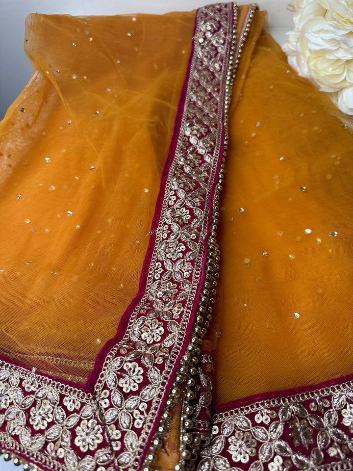 Traditional Embroidered Bridal Work Dupatta