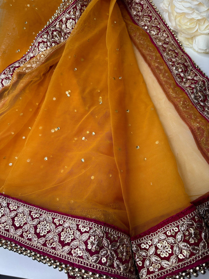 Traditional Embroidered Bridal Work Dupatta