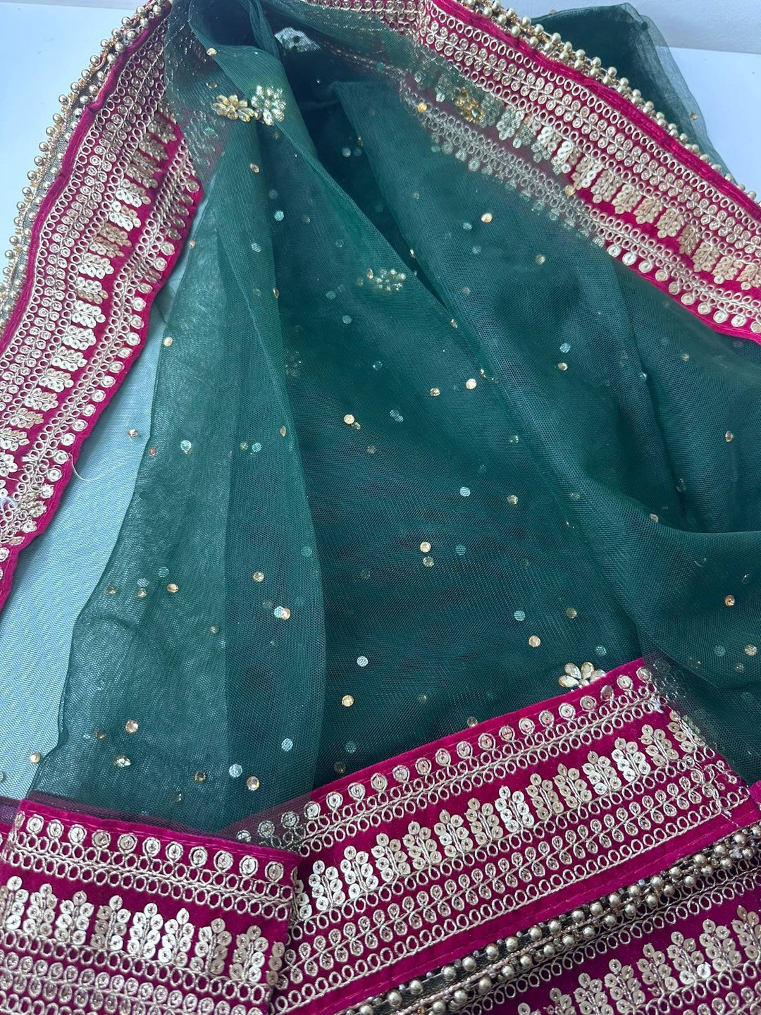 Traditional Embroidered Bridal Work Dupatta