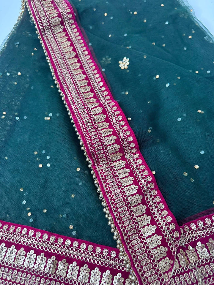 Traditional Embroidered Bridal Work Dupatta