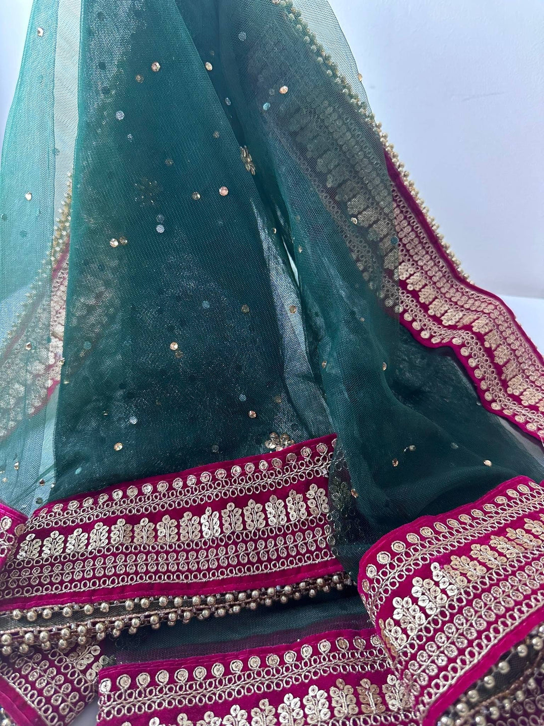 Traditional Embroidered Bridal Work Dupatta