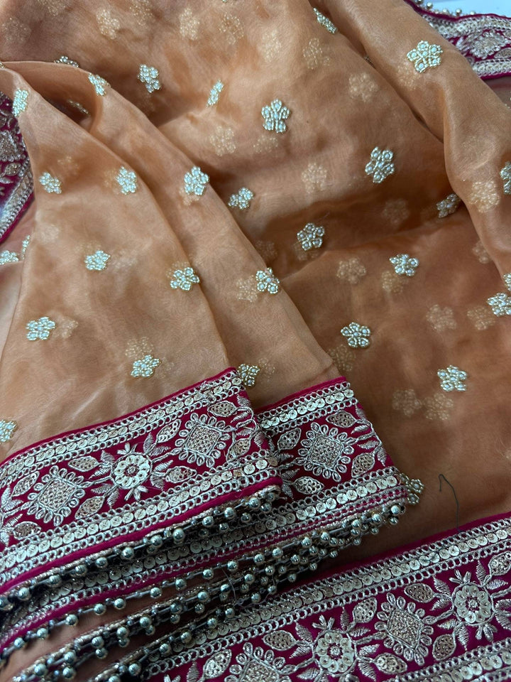 Traditional Embroidered Bridal Work Dupatta