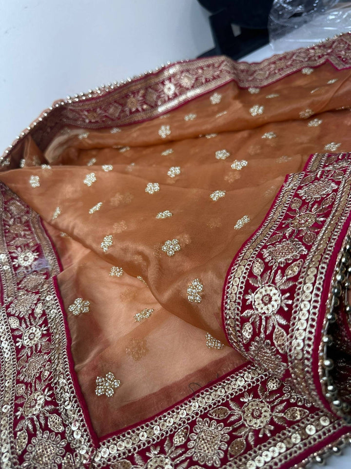 Traditional Embroidered Bridal Work Dupatta