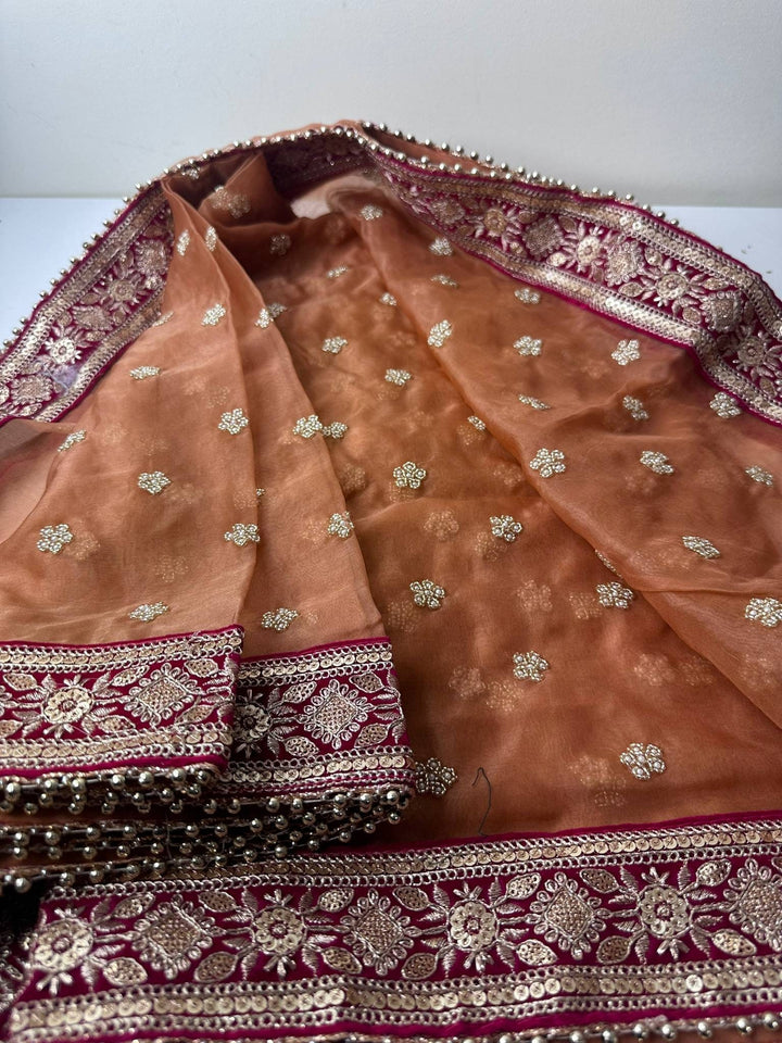 Traditional Embroidered Bridal Work Dupatta