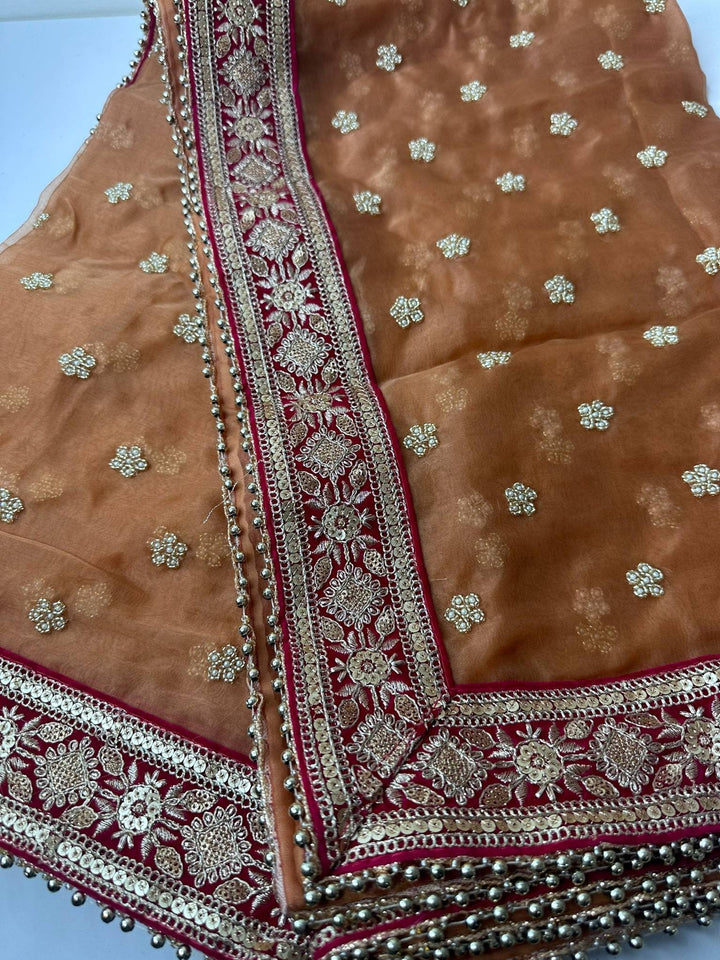 Traditional Embroidered Bridal Work Dupatta
