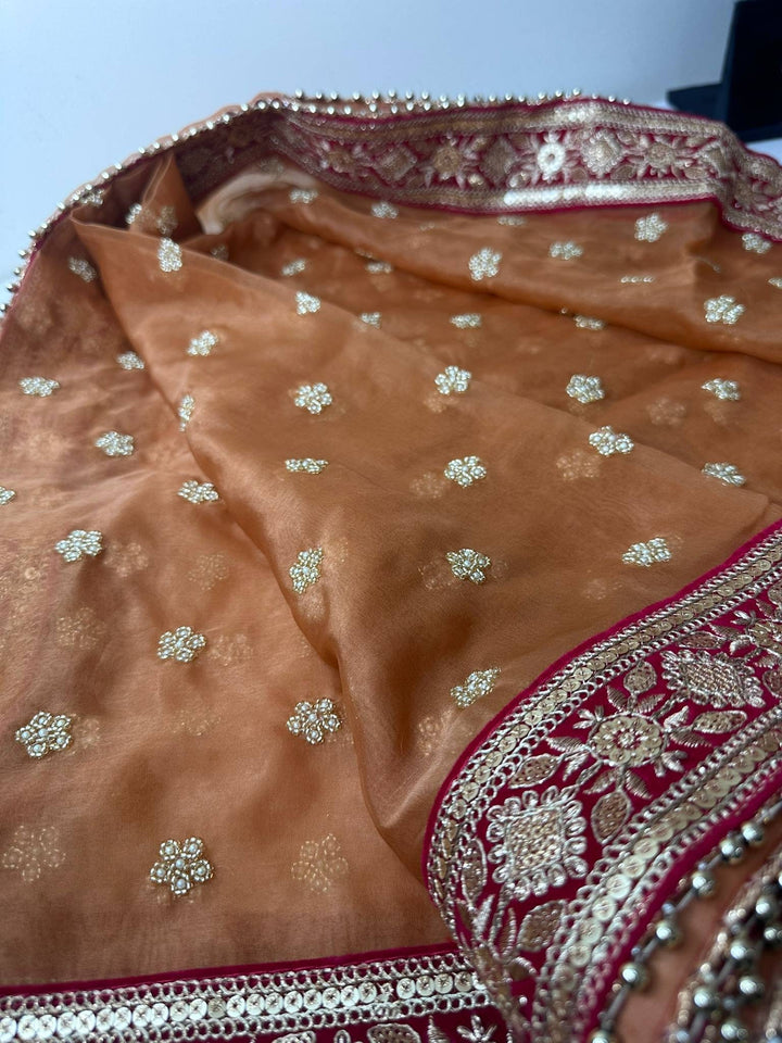 Traditional Embroidered Bridal Work Dupatta