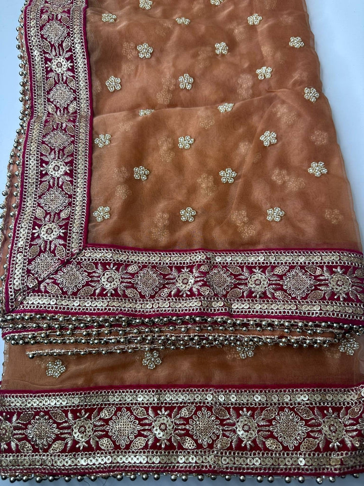 Traditional Embroidered Bridal Work Dupatta
