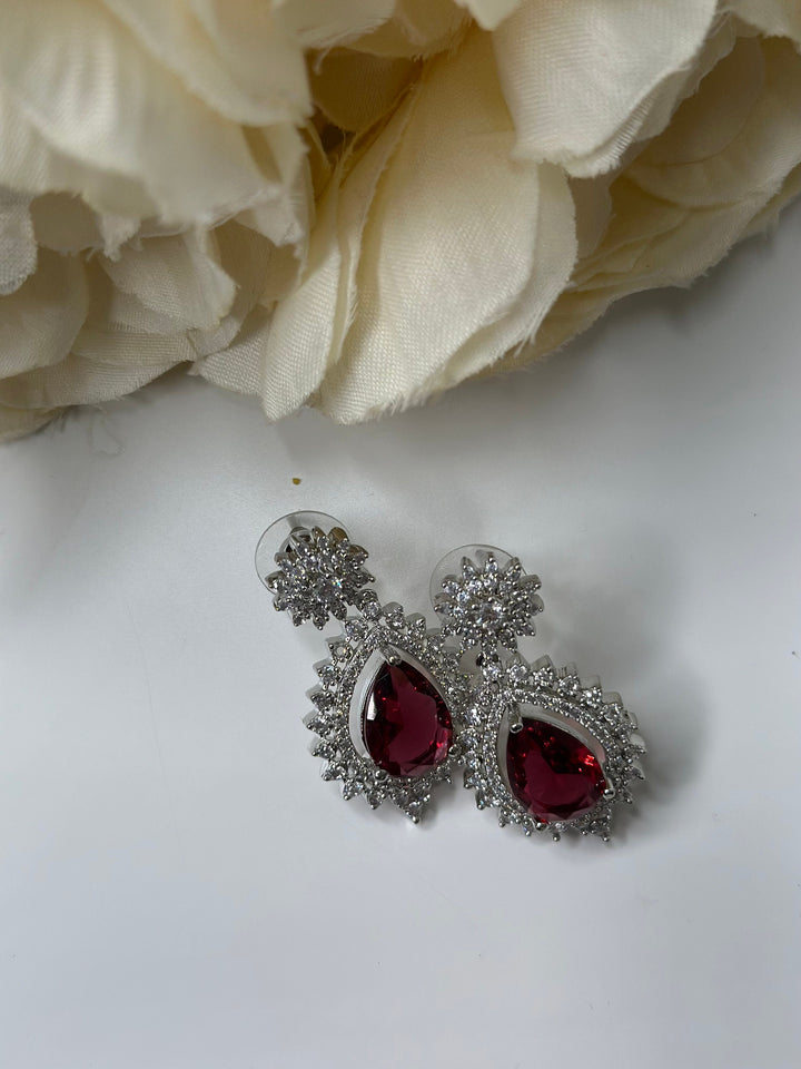 Indian Wedding Drop Jewelry Multicolor AD Earring Set