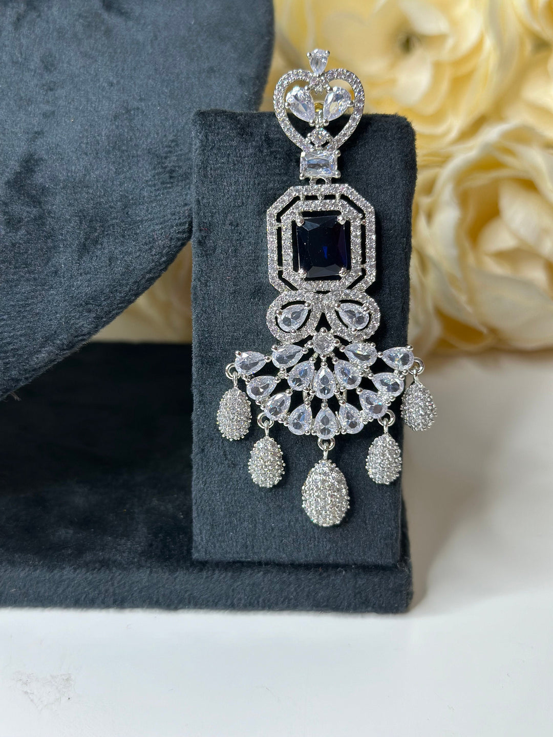 Isa CZ Dark Blue Necklace AD Set011