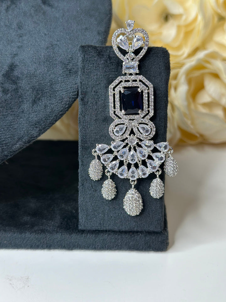 Isa CZ Dark Blue Necklace AD Set011