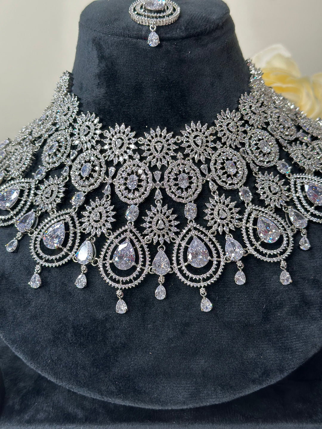 Zia CZ White Necklace AD Set013