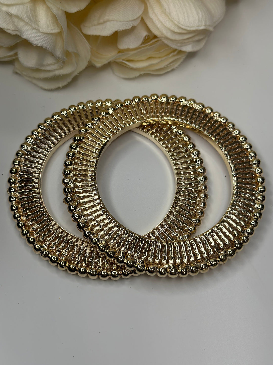 Radiant Gold Textured Kada Bangles