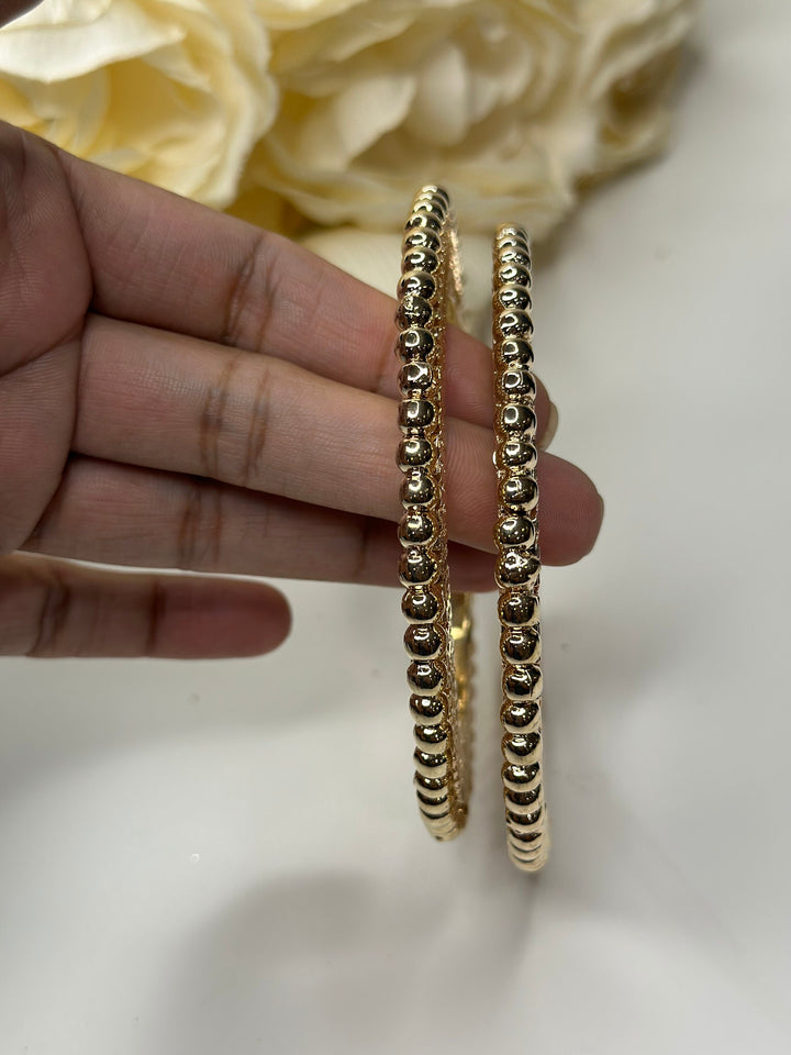Radiant Gold Textured Kada Bangles