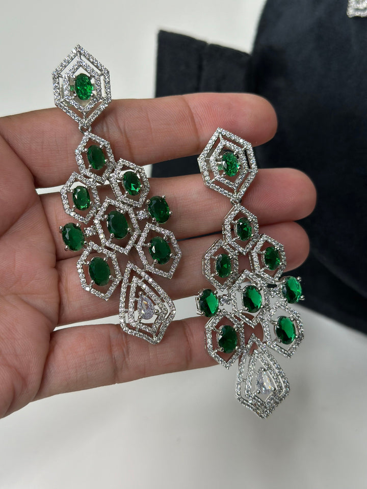 Mia CZ Green Necklace Set ADSet001