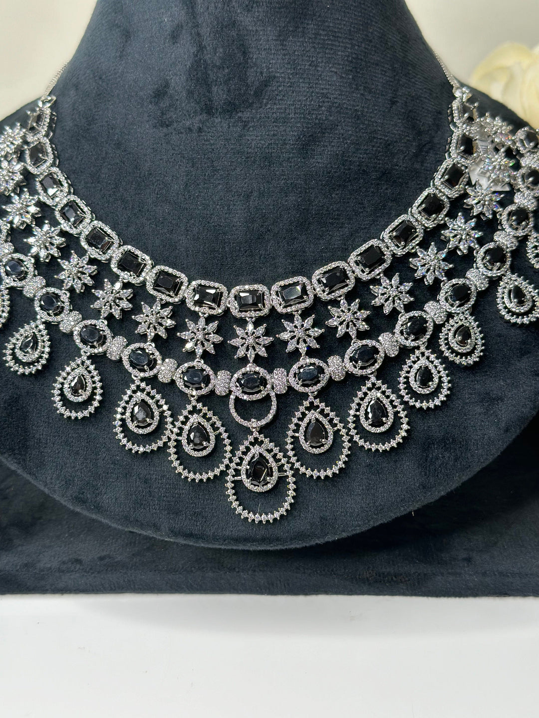 Ayla CZ Black Necklace AD Set016
