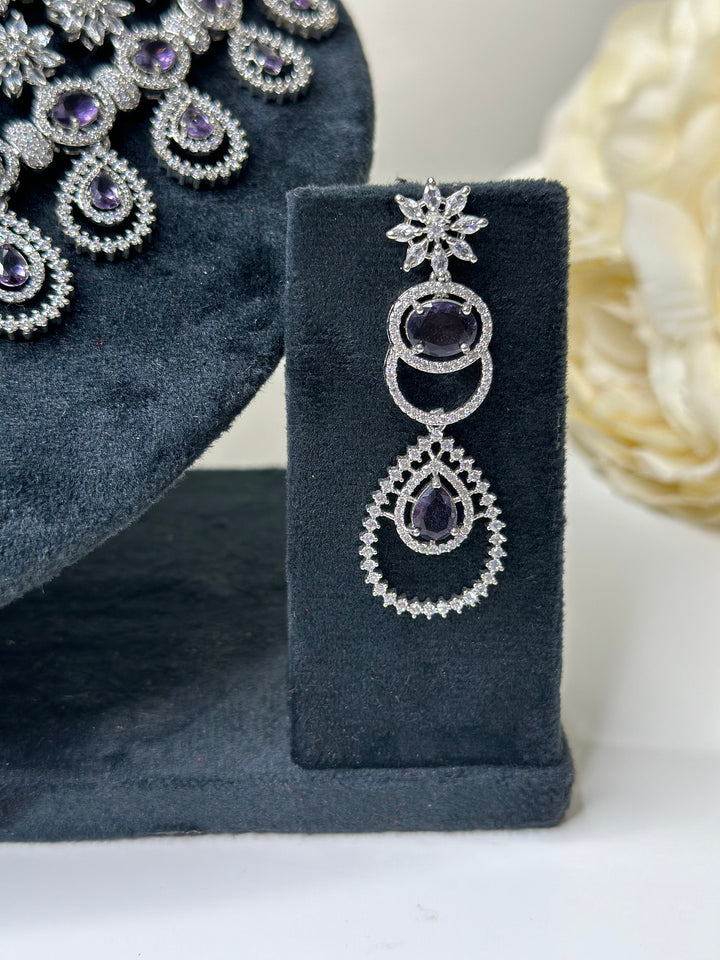 Ayla CZ Purple Necklace AD Set016