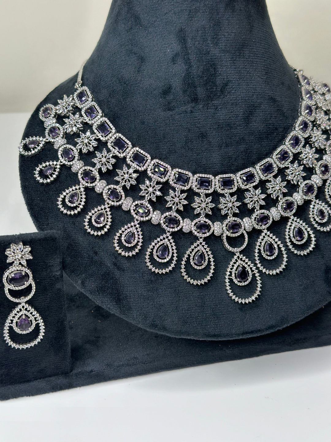 Ayla CZ Purple Necklace AD Set016