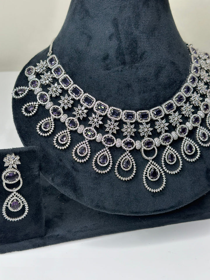 Ayla CZ Purple Necklace AD Set016