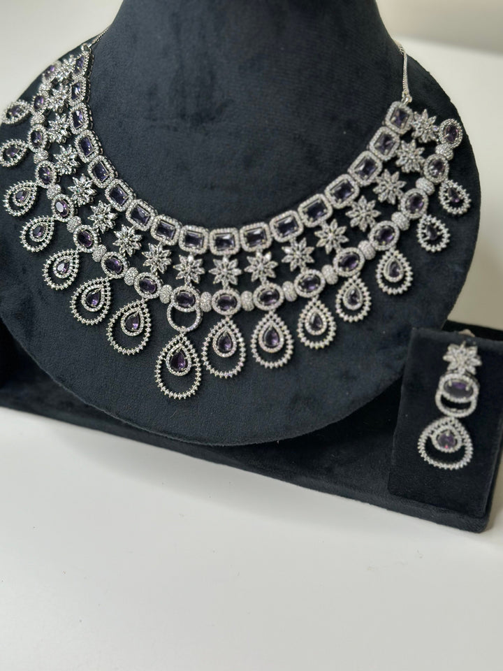 Ayla CZ Purple Necklace AD Set016