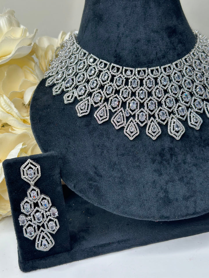 Mia CZ Silver Necklace Set AdSet001