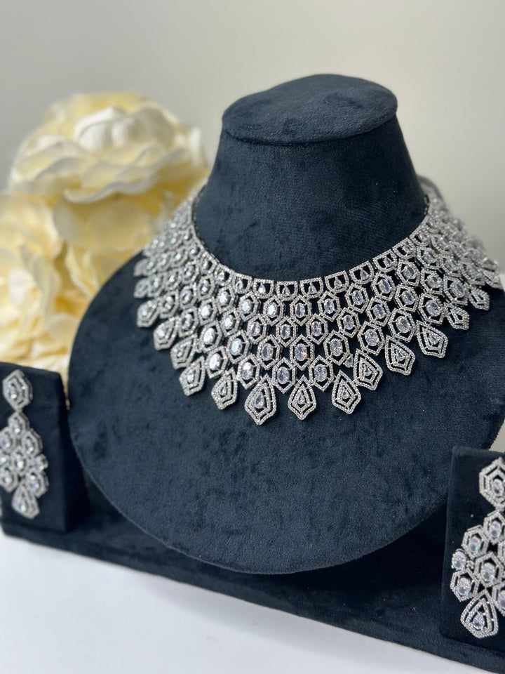 Mia CZ Silver Necklace Set AdSet001