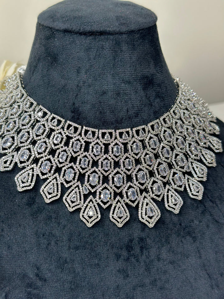 Mia CZ Silver Necklace Set AdSet001