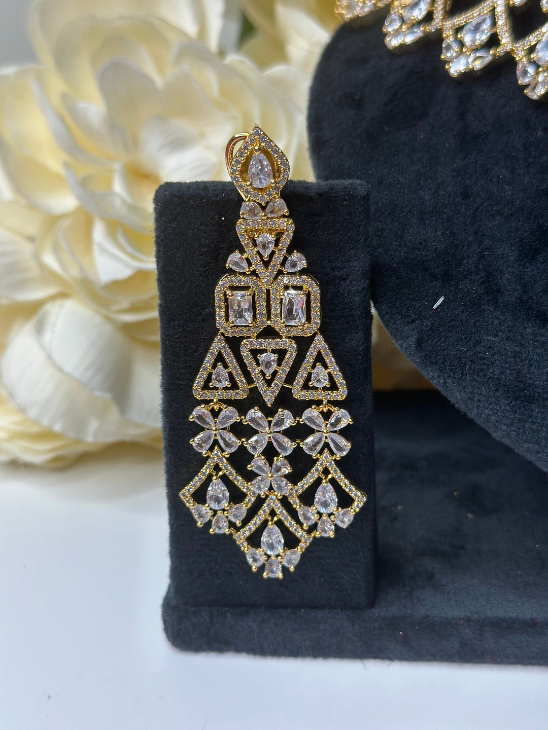 Cali CZ Gold Necklace AD Set023