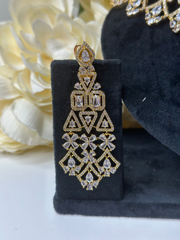 Cali CZ Gold Necklace AD Set023