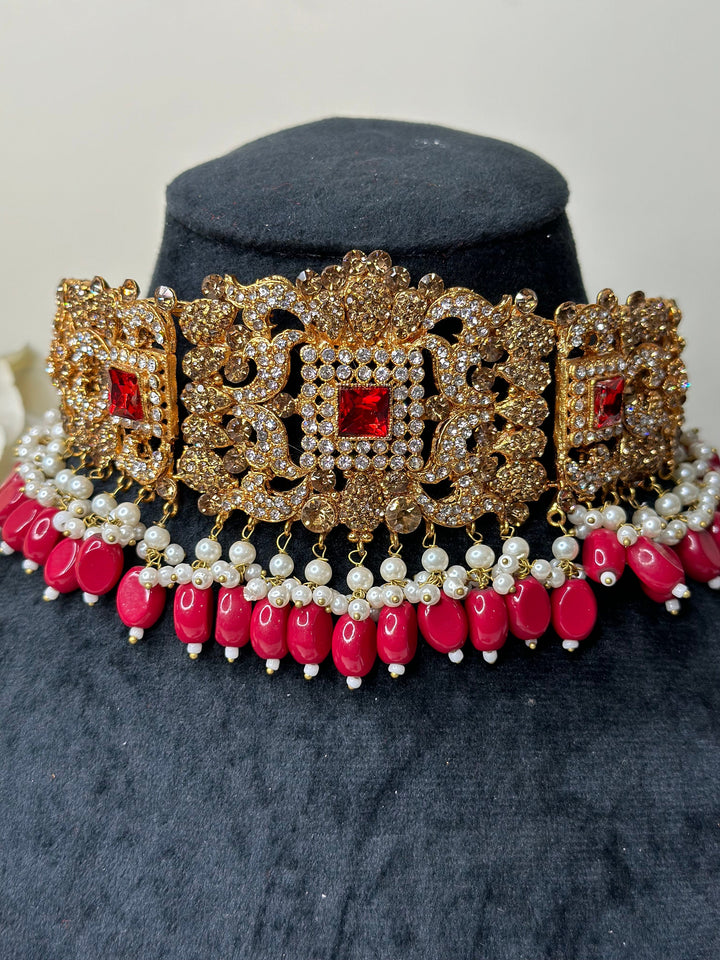 Nusrat Reverse Ad Polki Necklace Set