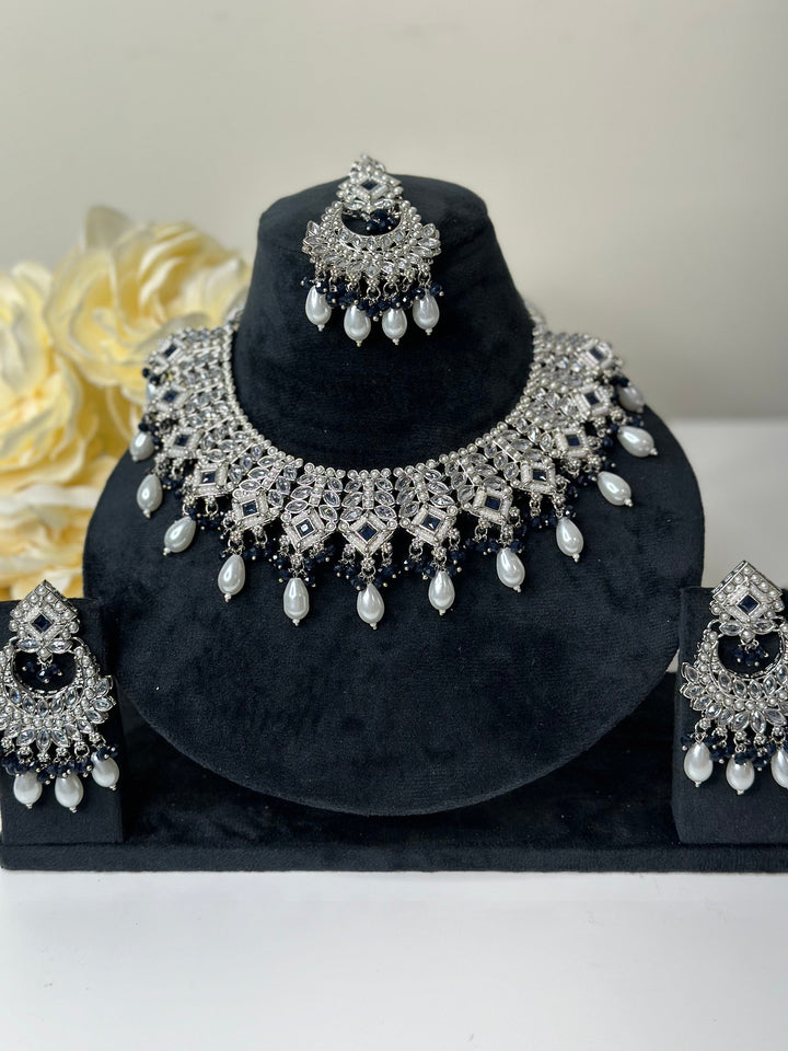Rani Reverse AD Semi Bridal Necklace Set