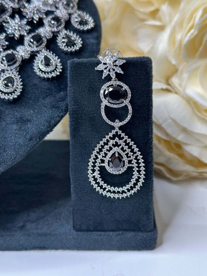 Ayla CZ Black Necklace AD Set016