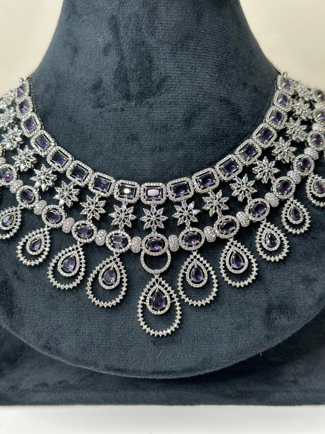 Ayla CZ Purple Necklace AD Set016