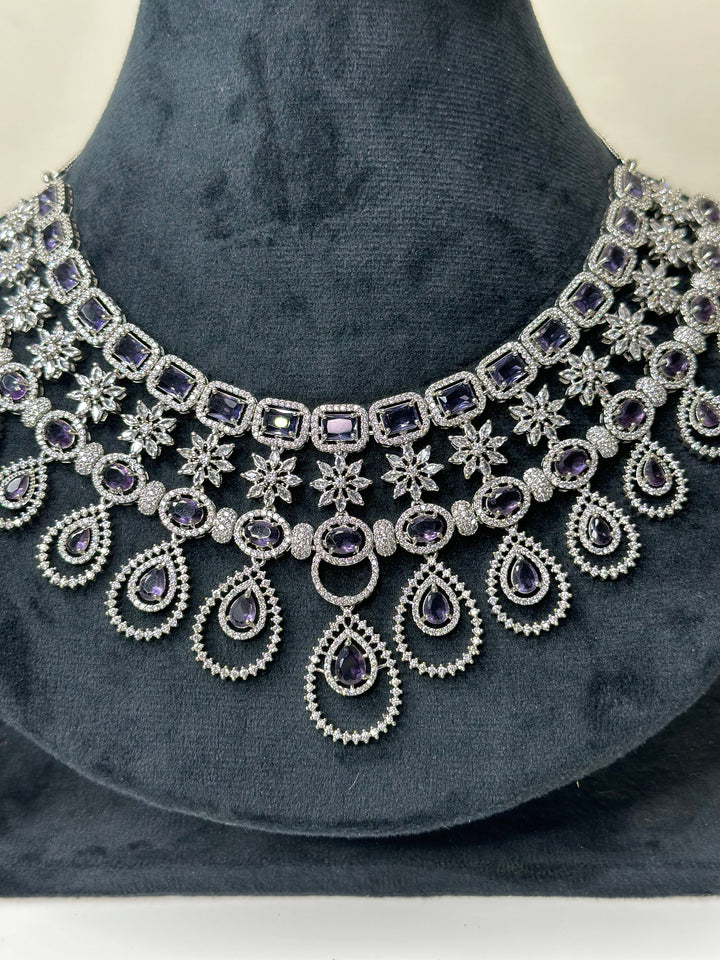 Ayla CZ Purple Necklace AD Set016