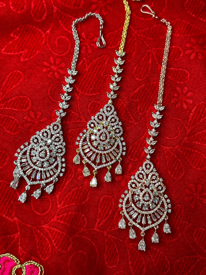 Izhaar Noor AD Wedding Jewelry Maang Tikka