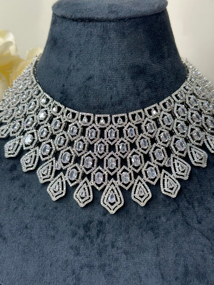 Mia CZ Silver Necklace Set AdSet001