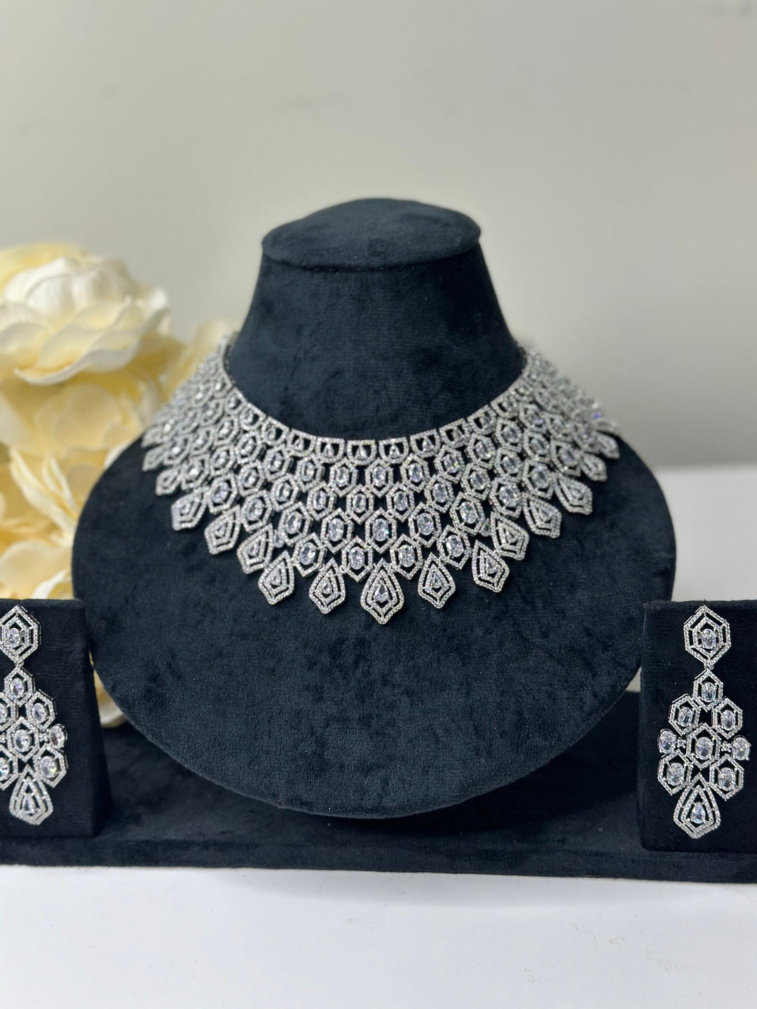 Mia CZ Silver Necklace Set AdSet001