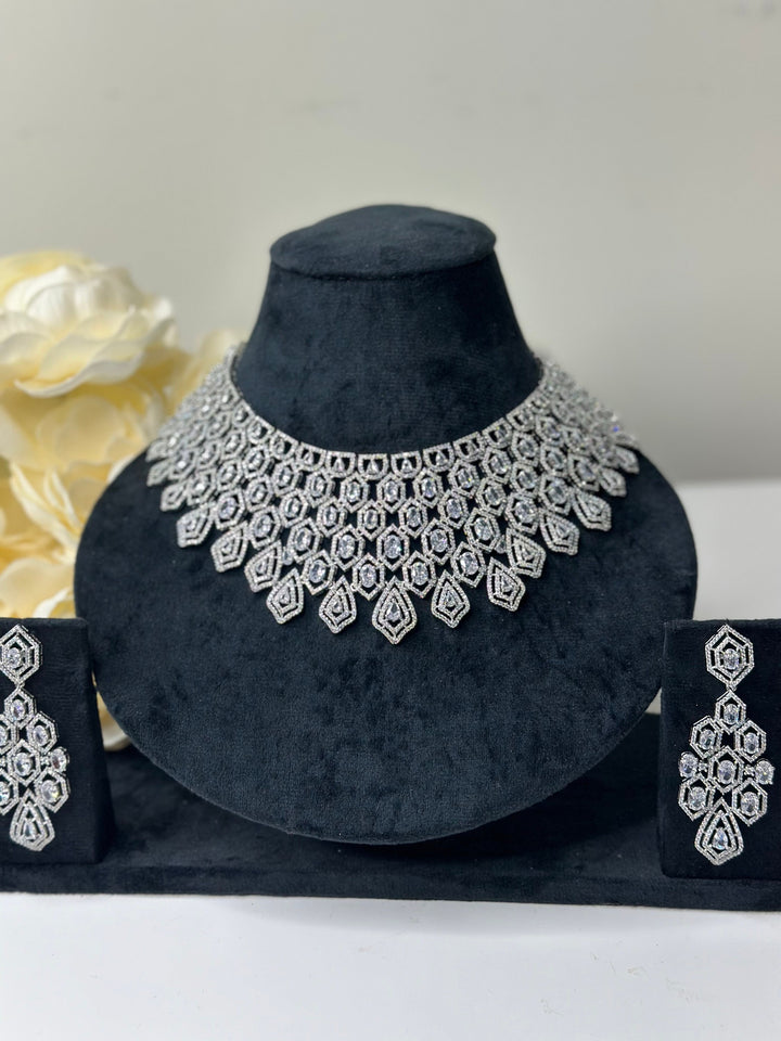 Mia CZ Silver Necklace Set AdSet001