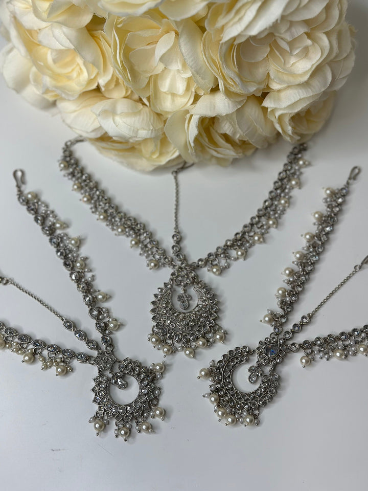 Izhaar Signature Bridal Silver Jewelry Multi Design Maang Tikka