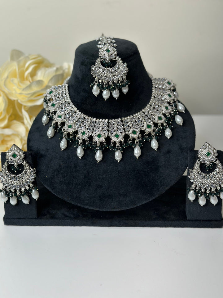 Rani Reverse AD Semi Bridal Necklace Set