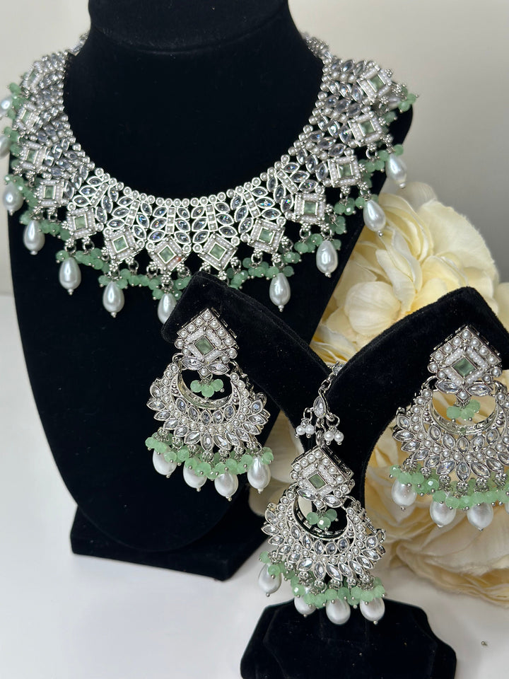 Rani Reverse AD Semi Bridal Necklace Set