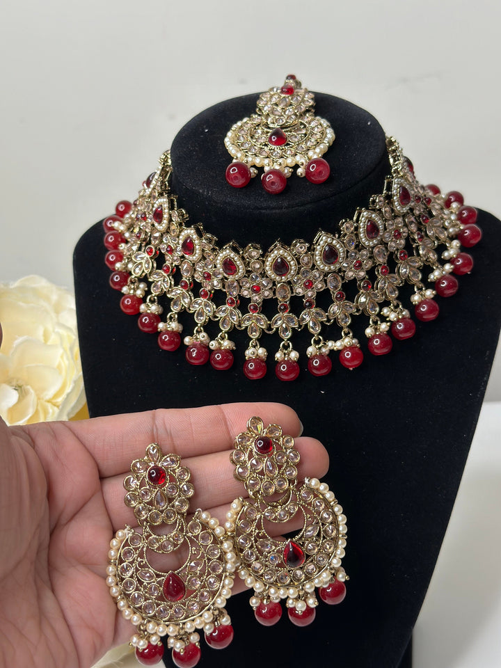 Anika Polki Kundan with Pearl Necklace Set