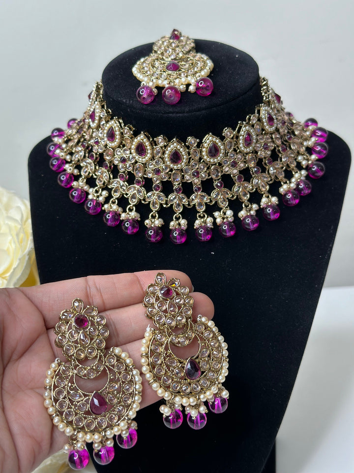 Anika Polki Kundan with Pearl Necklace Set