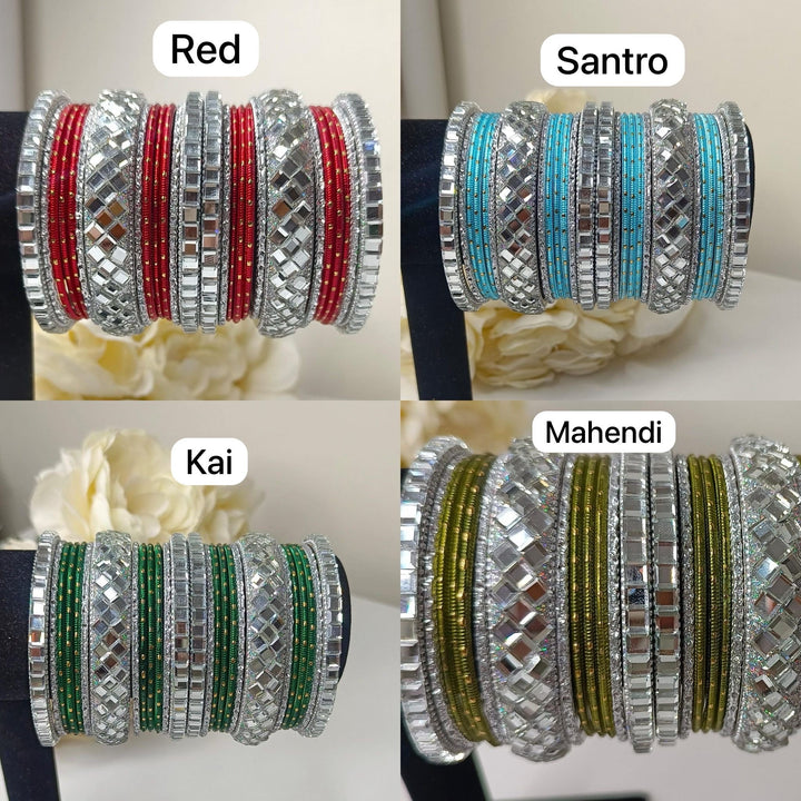 Izhaar Mirror Work Bangles Set