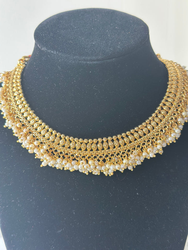 Indian Gold Polki Jewelry Set Bollywood Necklace Earring Mehar collection