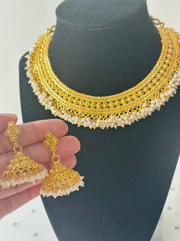 Indian Ethnic Gold Plated Necklace Set Mehar Collection