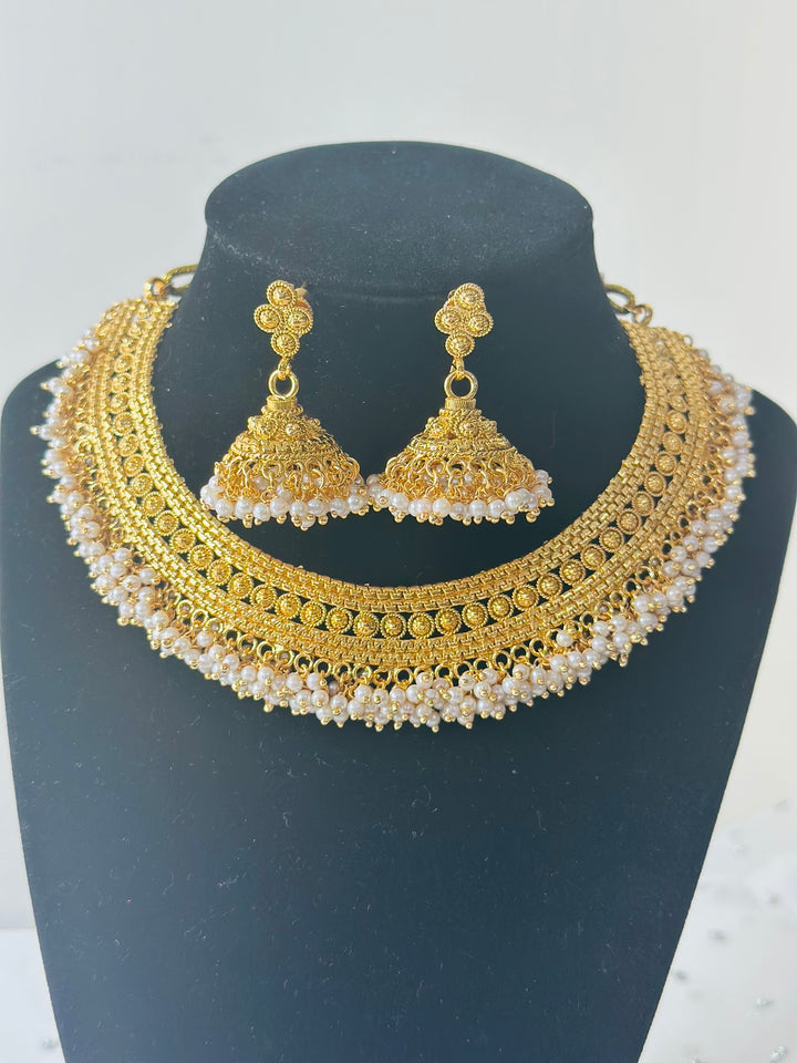 Indian Ethnic Gold Plated Necklace Set Mehar Collection