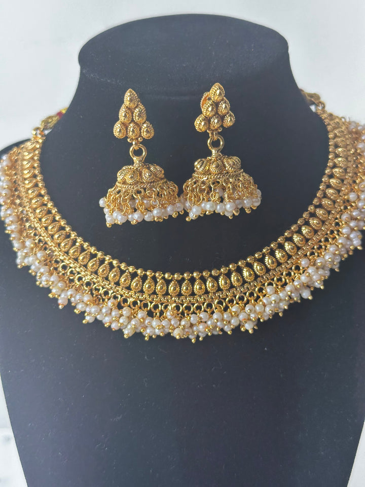 Indian Ethnic Gold Plated Jewelry Necklace Set Mehar Collection